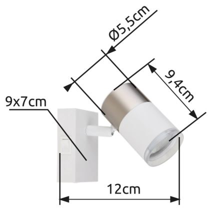 Globo - Faretto da parete 1xGU10/25W/230V bianco/cromo opaco
