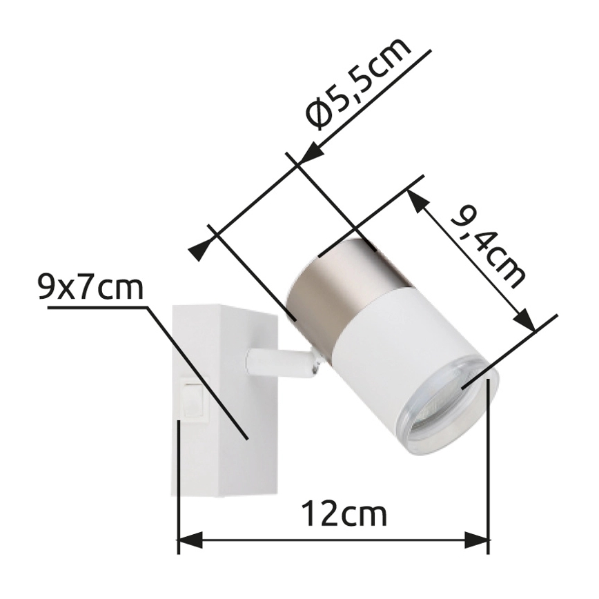 Globo - Faretto da parete 1xGU10/25W/230V bianco/cromo opaco