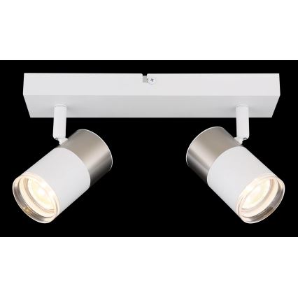 Globo - Faretto 2xGU10/25W/230V bianco/cromo opaco