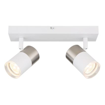 Globo - Faretto 2xGU10/25W/230V bianco/cromo opaco