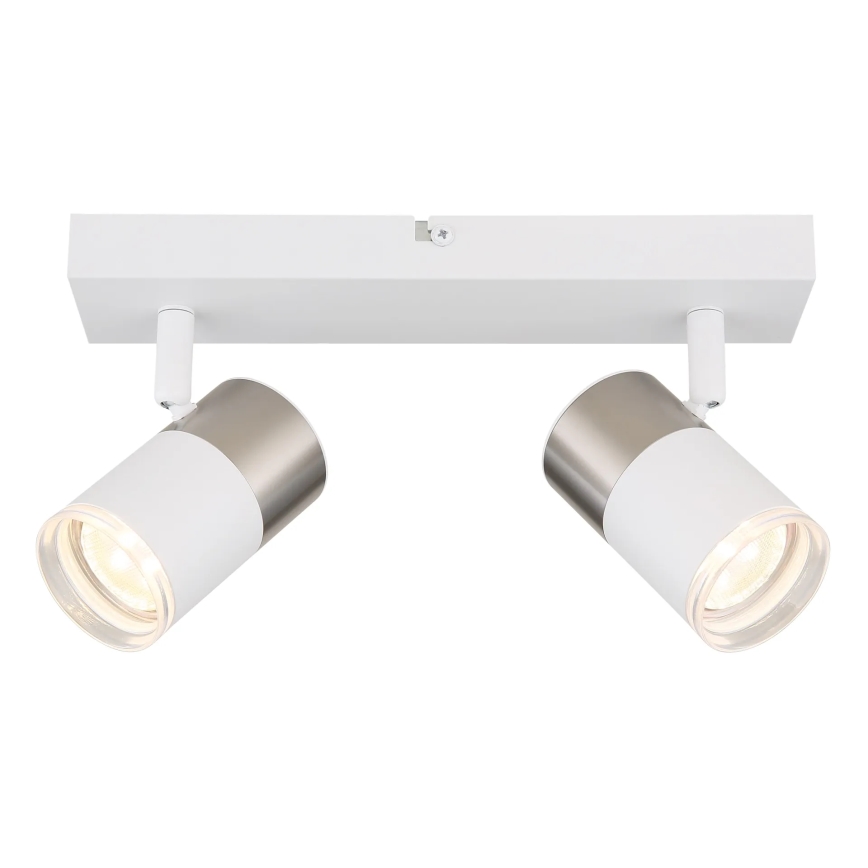 Globo - Faretto 2xGU10/25W/230V bianco/cromo opaco