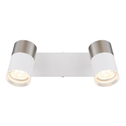 Globo - Faretto 2xGU10/25W/230V bianco/cromo opaco