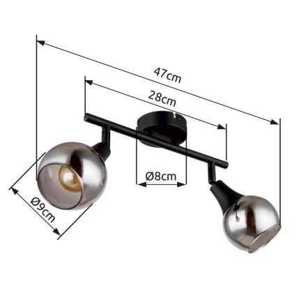 Globo - Faretto 2xE14/40W/230V nero