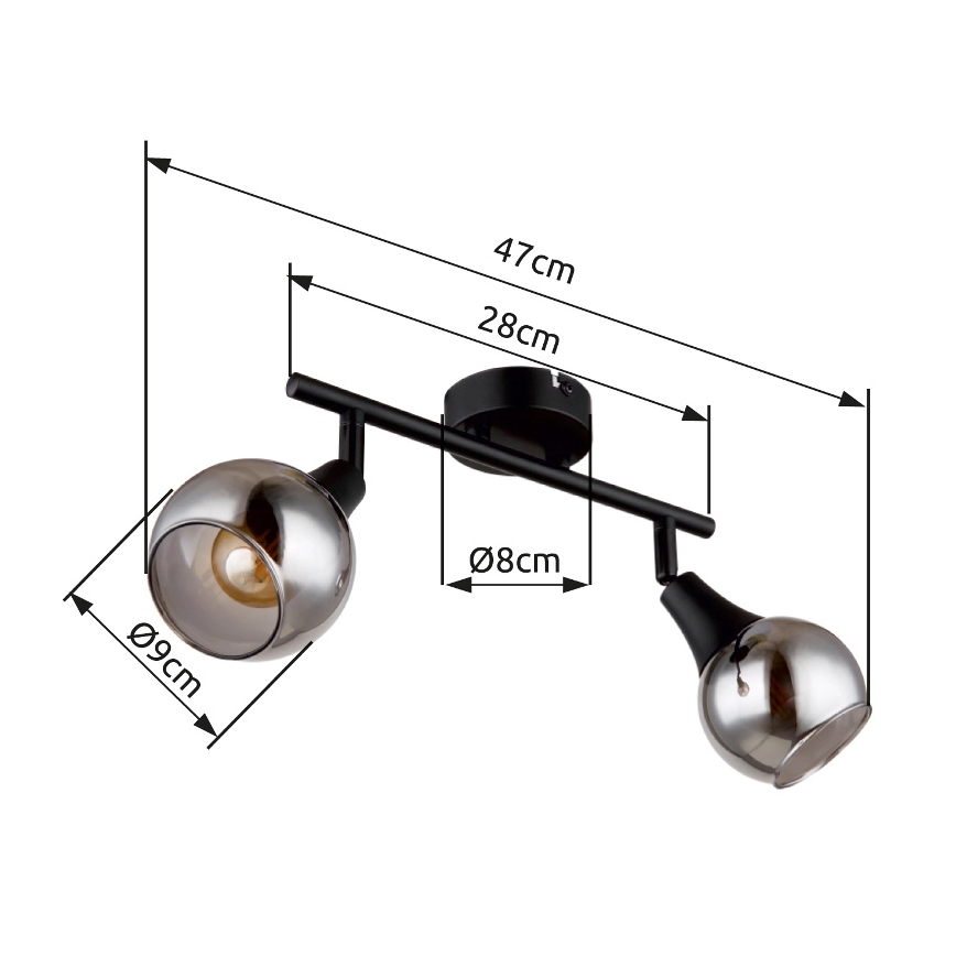Globo - Faretto 2xE14/40W/230V nero