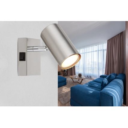Globo - Faretto da parete 1xGU10/25W/230V cromo opaco