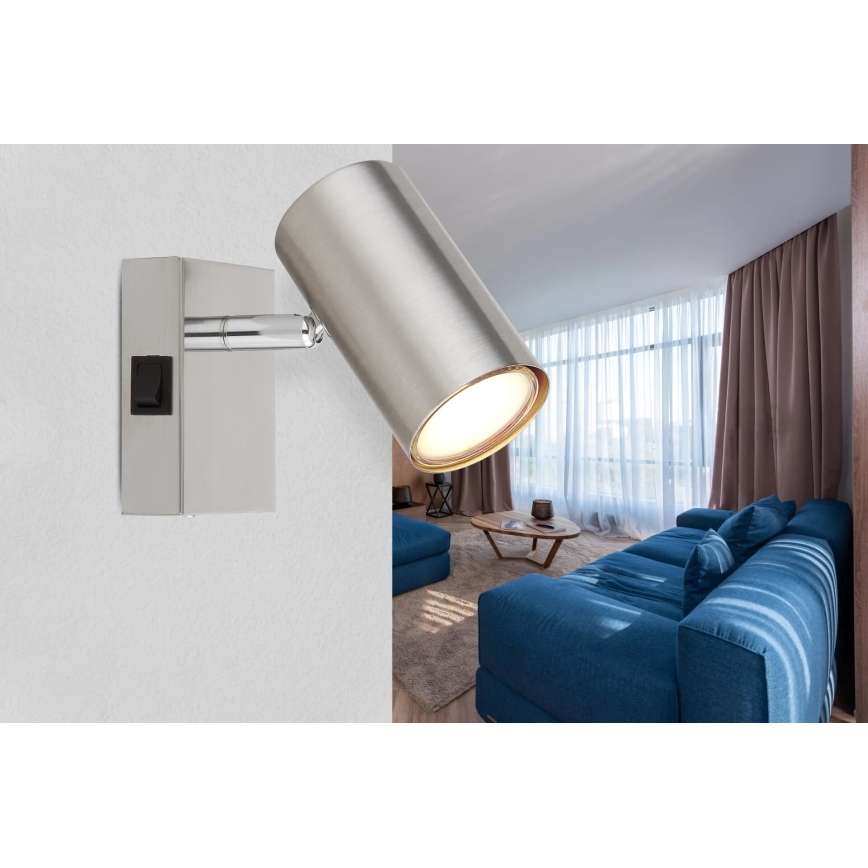 Globo - Faretto da parete 1xGU10/25W/230V cromo opaco