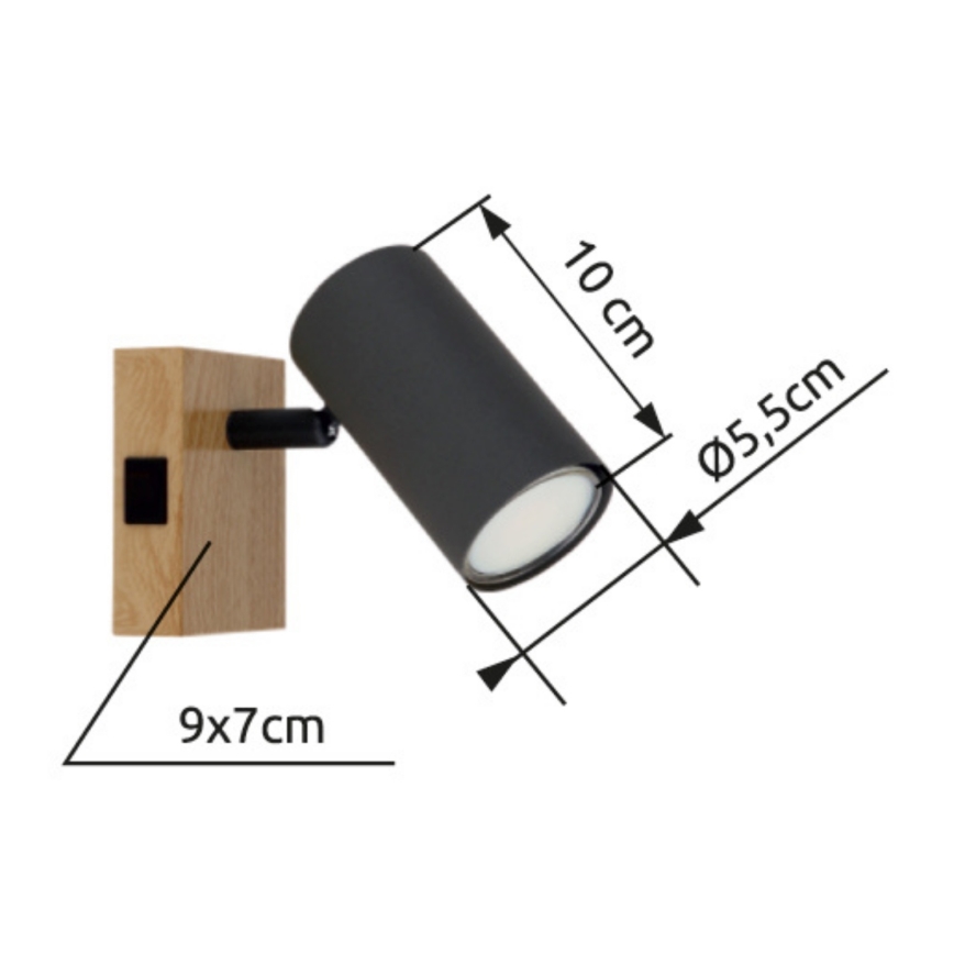 Globo - Faretto da parete 1xGU10/25W/230V grigio/marrone