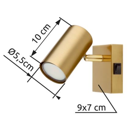 Globo - Faretto da parete 1xGU10/25W/230V oro