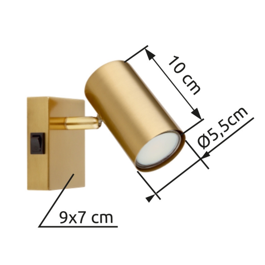 Globo - Faretto da parete 1xGU10/25W/230V oro