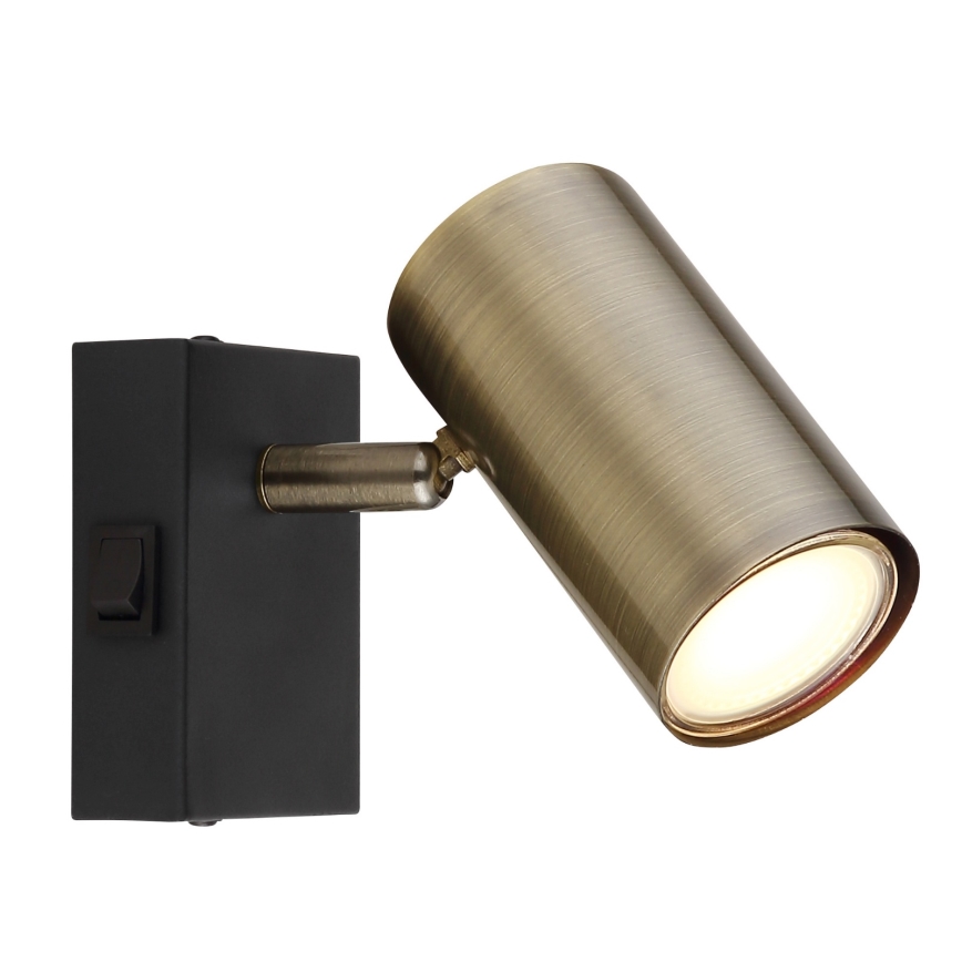 Globo - Faretto da parete 1xGU10/25W/230V nero/ottone