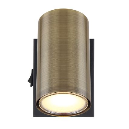 Globo - Faretto da parete 1xGU10/25W/230V nero/ottone