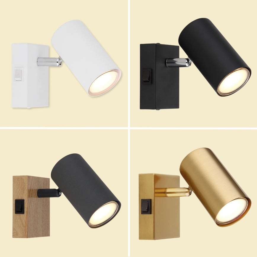 Globo - Faretto da parete 1xGU10/25W/230V nero/ottone