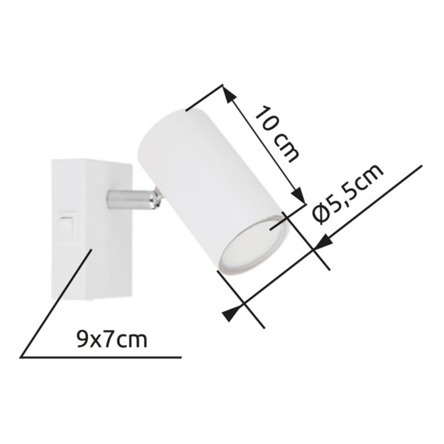 Globo - Faretto da parete 1xGU10/25W/230V bianco