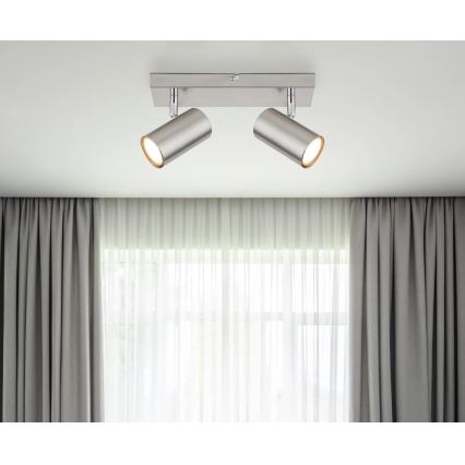 Globo - Faretto 2xGU10/35W/230V cromo opaco