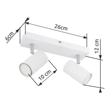 Globo - Faretto 2xGU10/35W/230V bianco