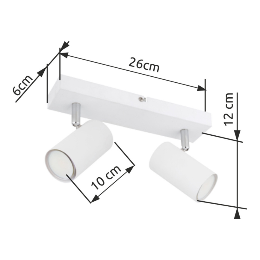Globo - Faretto 2xGU10/35W/230V bianco