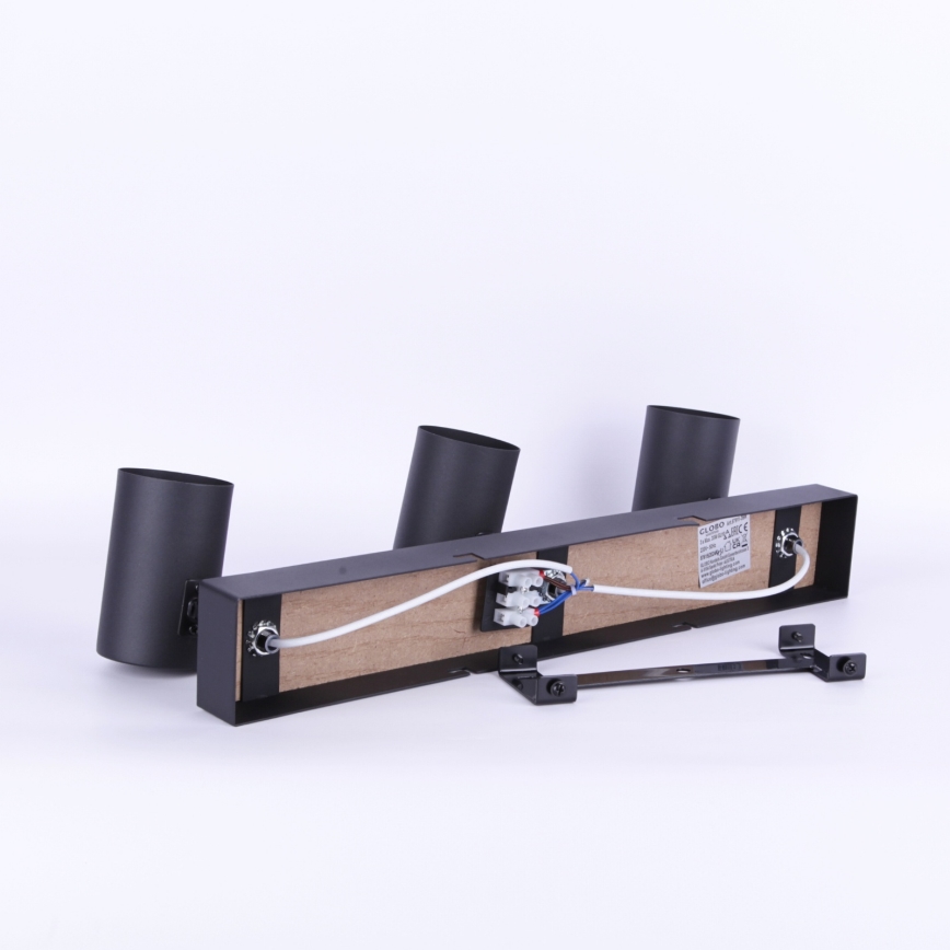 Globo - Faretto 3xGU10/35W/230V nero/marrone