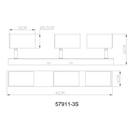 Globo - Faretto 3xGU10/25W/230V