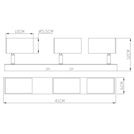 Globo - Faretto 3xGU10/35W/230V bianco