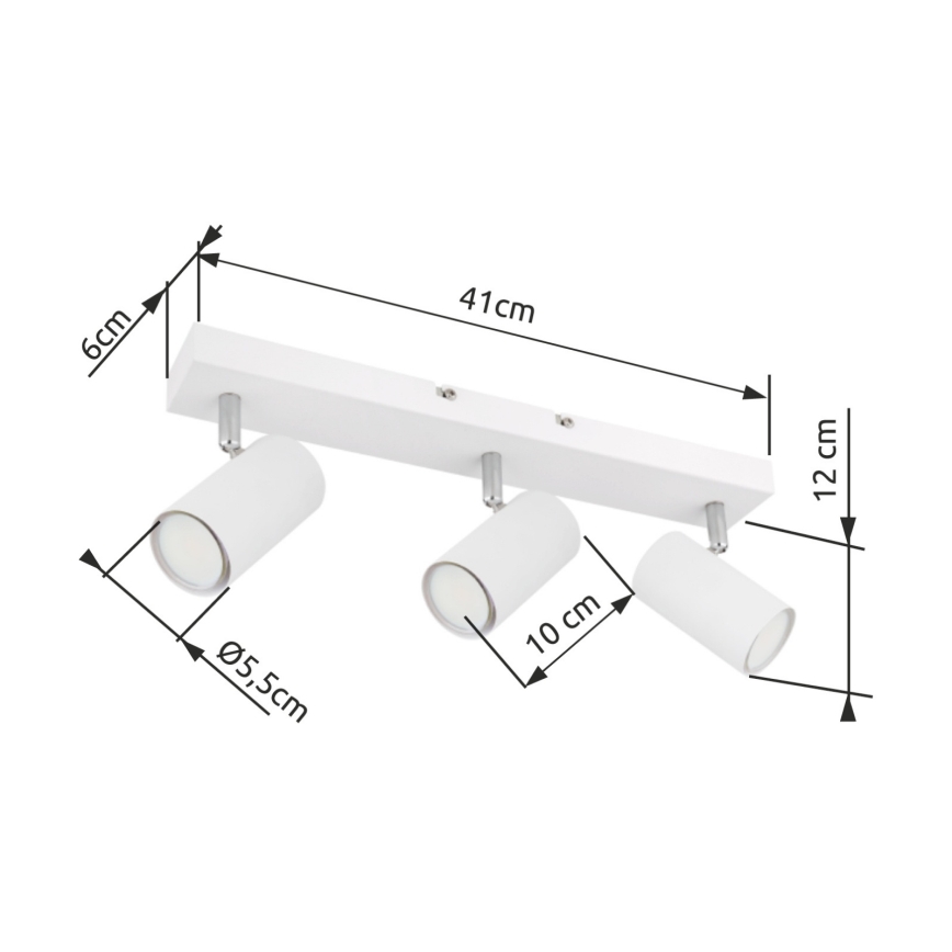 Globo - Faretto 3xGU10/35W/230V bianco