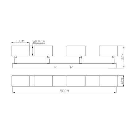 Globo - Faretto 4xGU10/35W/230V nero