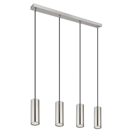 Globo - Lampadario a sospensione con filo 4xGU10/35W/230V cromo opaco