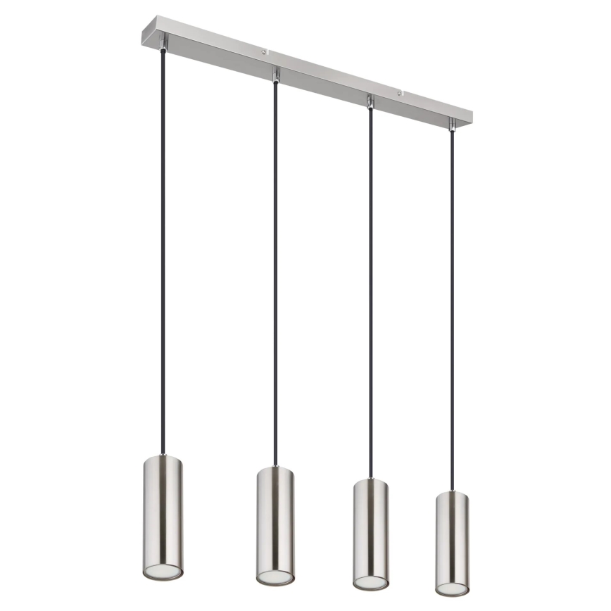 Globo - Lampadario a sospensione con filo 4xGU10/35W/230V cromo opaco