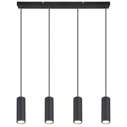 Globo - Lampadario a sospensione con filo 4xGU10/35W/230V nero