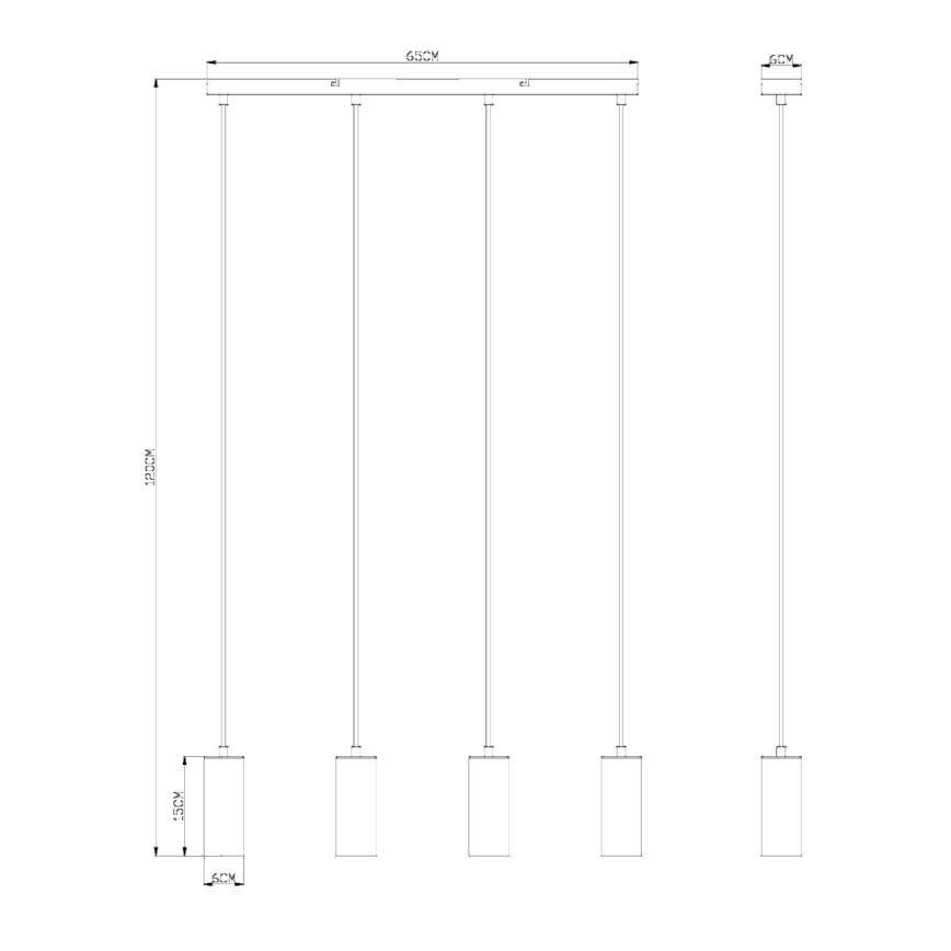 Globo - Lampadario a sospensione con filo 4xGU10/35W/230V grigio/marrone