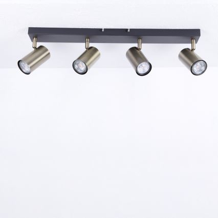 Globo - Faretto 4xGU10/35W/230V nero/ottone