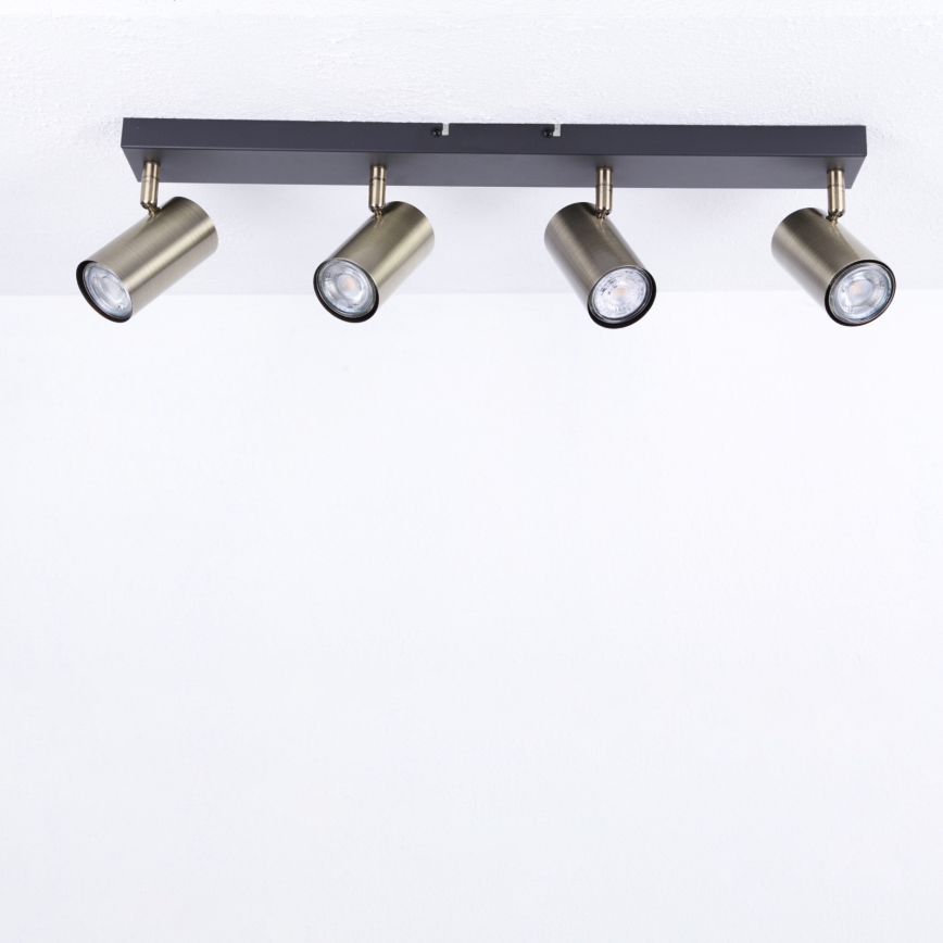 Globo - Faretto 4xGU10/35W/230V nero/ottone