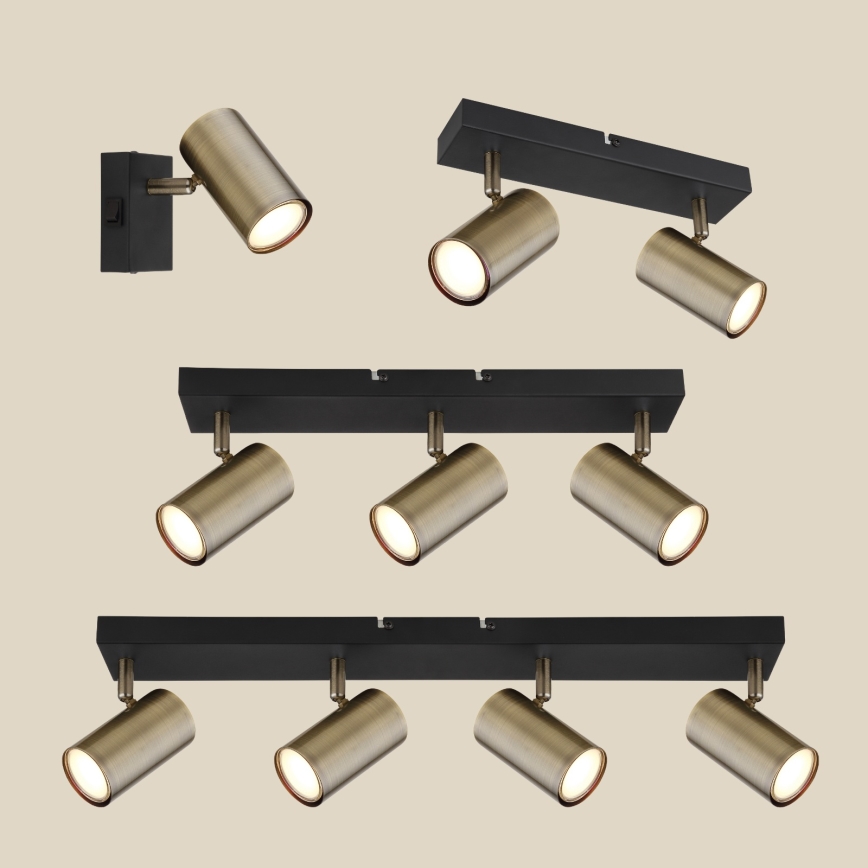 Globo - Faretto 4xGU10/35W/230V nero/ottone