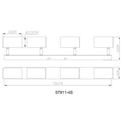 Globo - Faretto 4xGU10/25W/230V