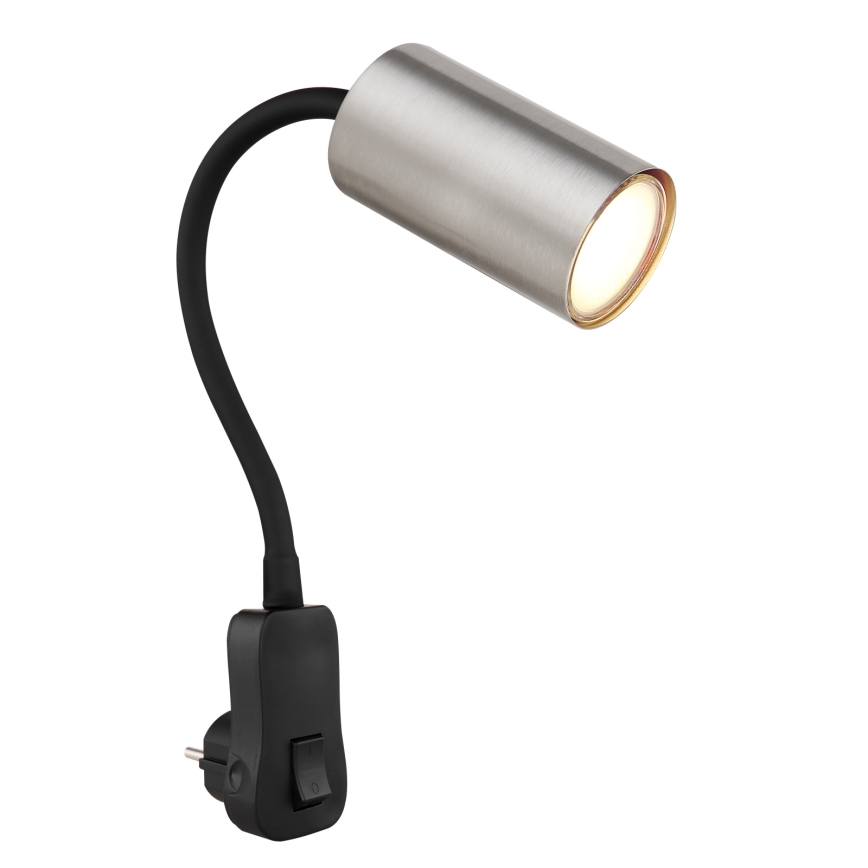 Globo - Faretto da parete a spina 1xGU10/35W/230V cromo opaco