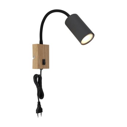 Globo - Lampada flessibile da muro 1xGU10/25W/230V grigio/marrone