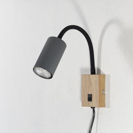 Globo - Lampada flessibile da muro 1xGU10/25W/230V grigio/marrone