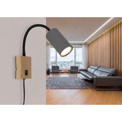 Globo - Lampada flessibile da muro 1xGU10/25W/230V grigio/marrone