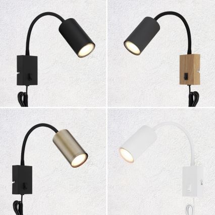 Globo - Lampada da parete flessibile 1xGU10/25W/230V nero/ottone