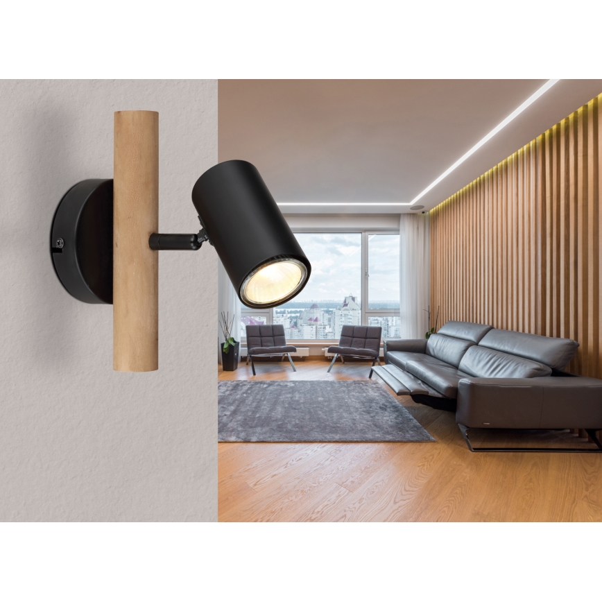 Globo - Faretto da parete 1xGU10/5W/230V legno/metallo