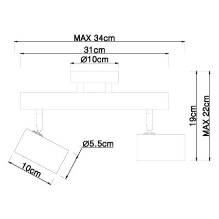 Globo - Luce Spot 2xGU10/5W/230V legno/metallo