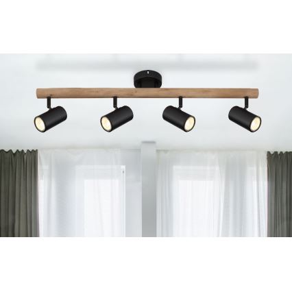 Globo - Luce Spot 4xGU10/5W/230V legno/metallo