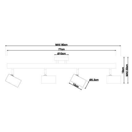 Globo - Luce Spot 4xGU10/5W/230V legno/metallo