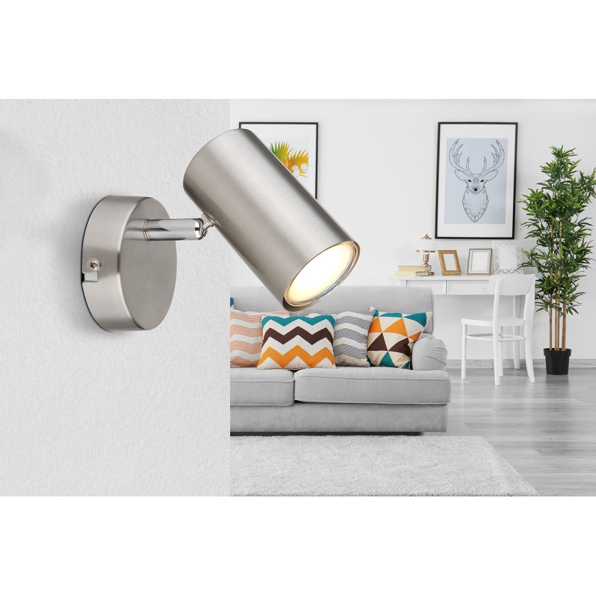 Globo - Faretto da parete 1xGU10/25W/230V cromo opaco