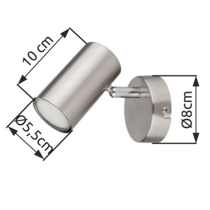 Globo - Faretto da parete 1xGU10/25W/230V cromo opaco