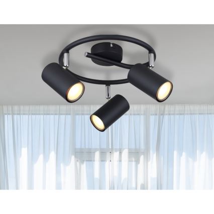 Globo - Faretto 3xGU10/25W/230V nero