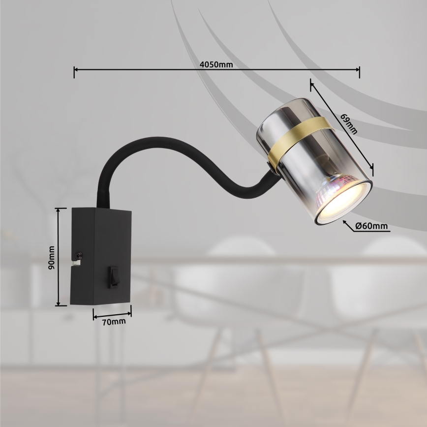 Globo - Lampada flessibile da muro 1xGU10/8W/230V