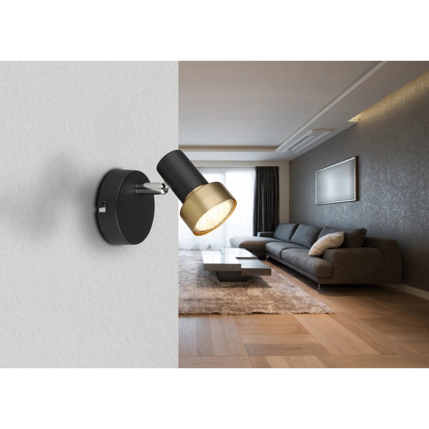 Globo - Faretto da parete 1xGU10/25W/230V nero/oro