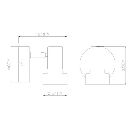 Globo - Faretto da parete 1xGU10/25W/230V nero/argento