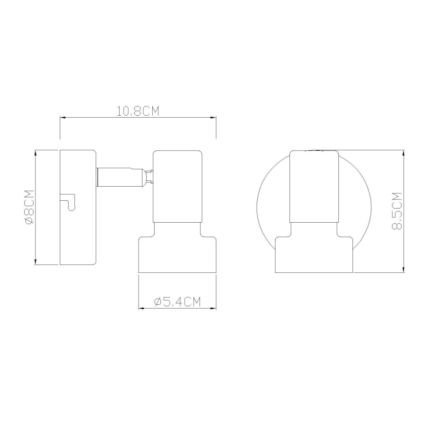 Globo - Faretto da parete 1xGU10/25W/230V nero/argento