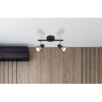 Globo - Faretto  2xGU10/25W/230V nero/oro